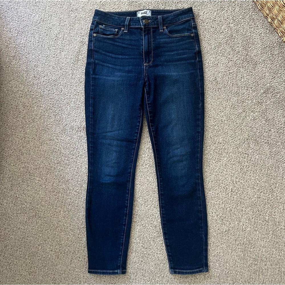 Paige Hoxton Crop Skinny Jeans Size 28 Dark Wash
